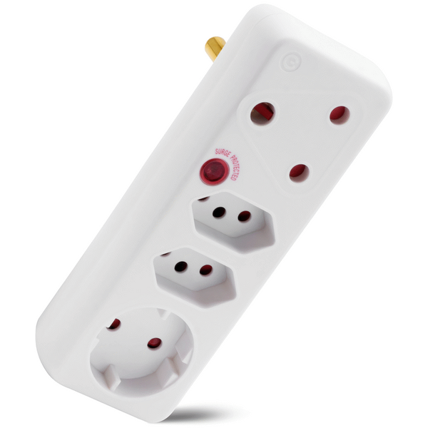 Ellies 4-Way Surge Adaptor with Schuko - WT