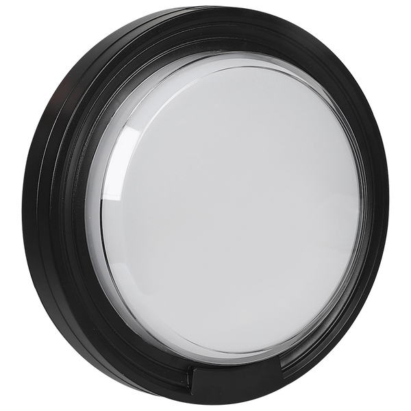Ellies Cresent Series AC 24W Round LED Bulkhead - PC - BK