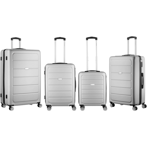 Travelwize Maple ABS 4-Wheels Spinner 4Pc Luggage Set Silver