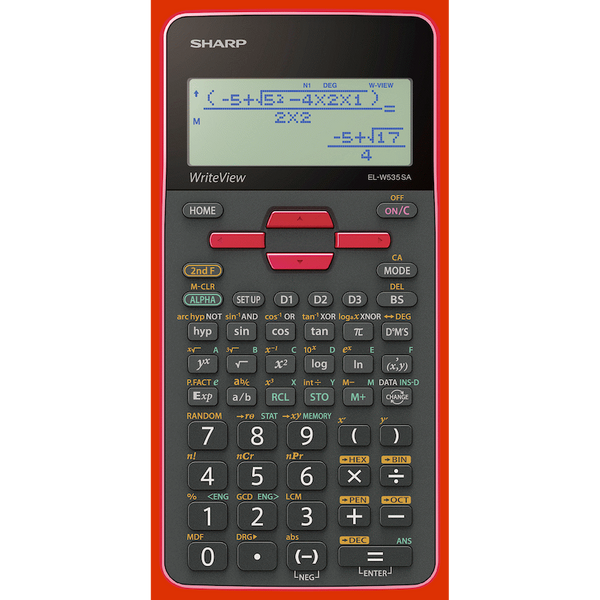 Sharp EL535 Scientific Calculator - 422 Functions- Red