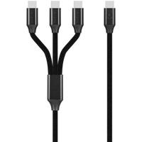 Volkano Weave Series 100w 3-in-1 Charge Cable (3 x Type C) - Black