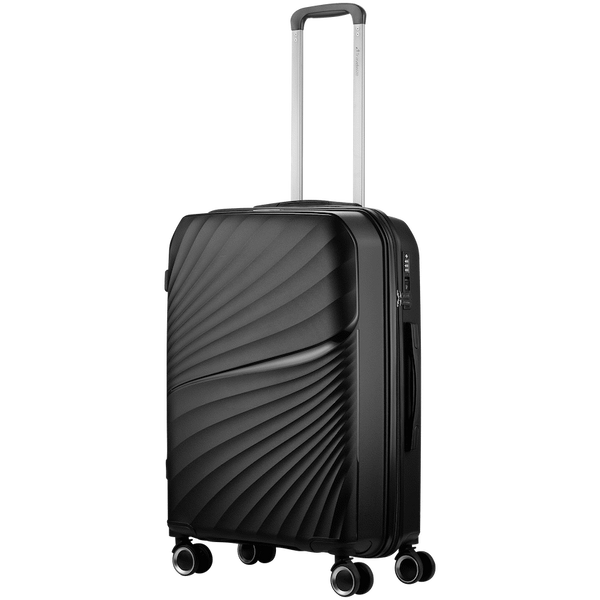 Travelwize Quartz PP 66cm 4-Wheels Spinner Luggage - Black