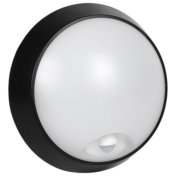 Ellies Spectra Series - AC 15W  Round LED Bulkhead with 3CCT and Sensor -BK