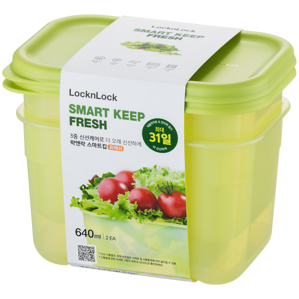LocknLock Fresh Block rect 640ml 2pce ( Order in Qty of 12)
