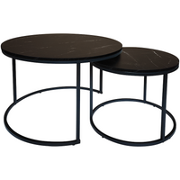 Everfurn Nile Nesting Coffee Table - Marble Black