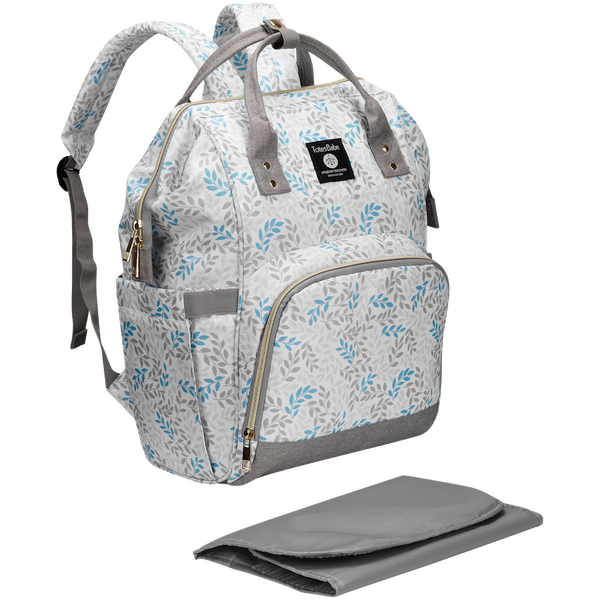 Totes Babe Alma Diaper Backpack Leafy Grey
