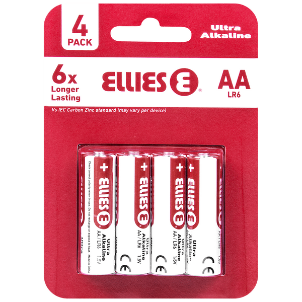 Ellies Ultra Series - Alkaline Batteries AA 4 Pack - WT