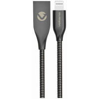 Volkano Iron Series Round Metallic Spring MFI Lightning Cable 6ft - Gun Metal