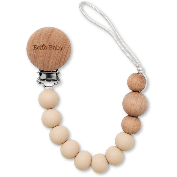 Echo Baby Silicone Dummy Clip - Ivory
