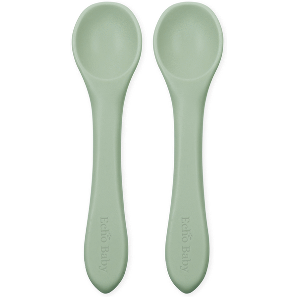 Echo Baby Silicone Feeding Spoons 2-Pack - Sage