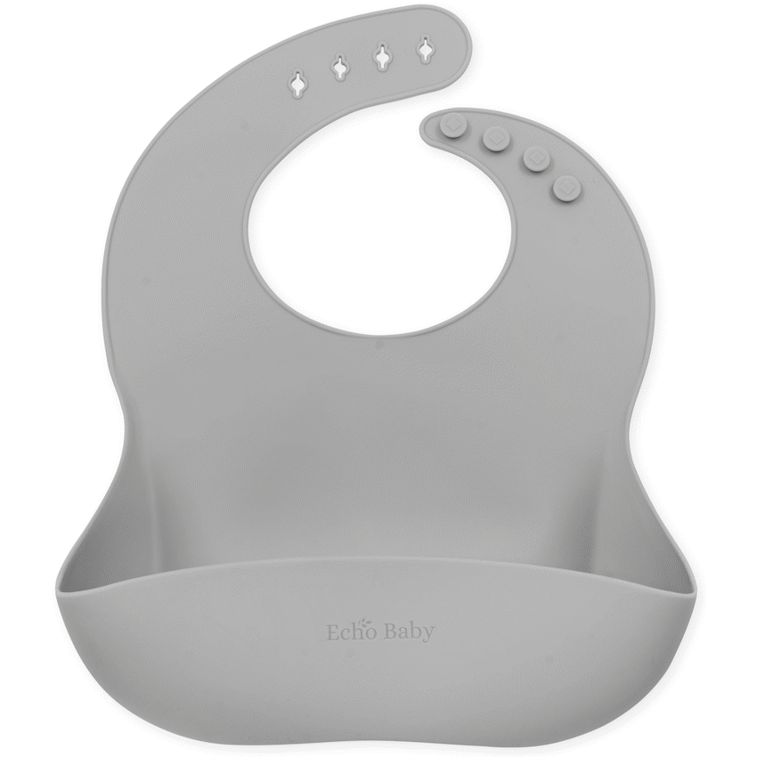 Echo Baby Silicone Bucket Bib - Stone