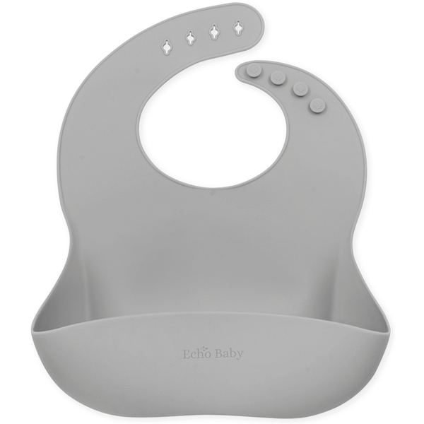 Echo Baby Silicone Bucket Bib - Stone