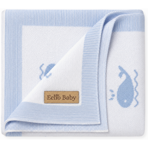 Echo Baby Knitted Blanket - Whale Pattern