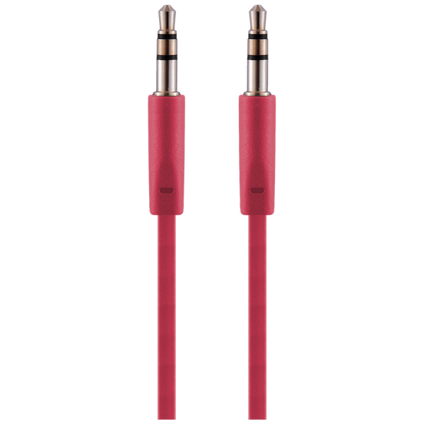 Pro Bass Chain Series Blister Flat Auxiliary Cable - Red