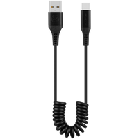 Volkano Helix Series Coiled 1m Charging Cable USB-A To USB-C 60W - Black