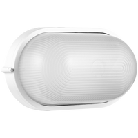 Ellies Illume Series - Large AC Oval Bulkhead - Aluminium + Glass - E27 Base -WT