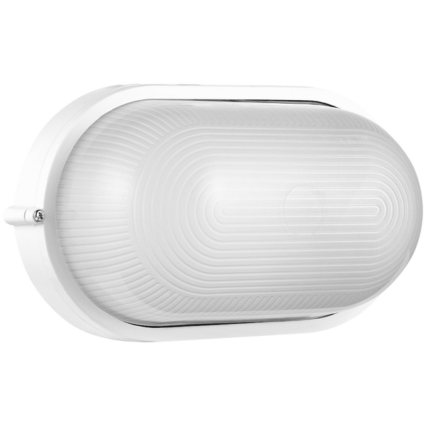 Ellies Illume Series - Large AC Oval Bulkhead - Aluminium + Glass - E27 Base -WT