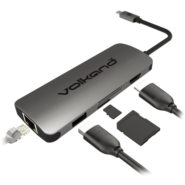 VolkanoX Core Dock series USB Type C Dock - HDMI + USB 3.0 + LAN + Card Reader + PD