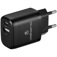 Volkano Volt-C Series Dual USB and USB-C Wall Charger with USB to USB-C Cable Included