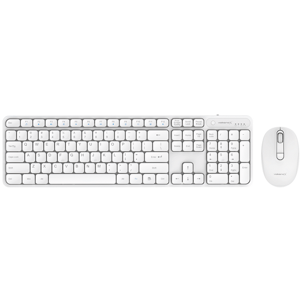 VolkanoX Garnet Bluetooth Wireless Keyboard and Mouse Combo - White