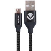 Volkano Weave Series Fabric Braided Micro USB Cable 1.2m - Black