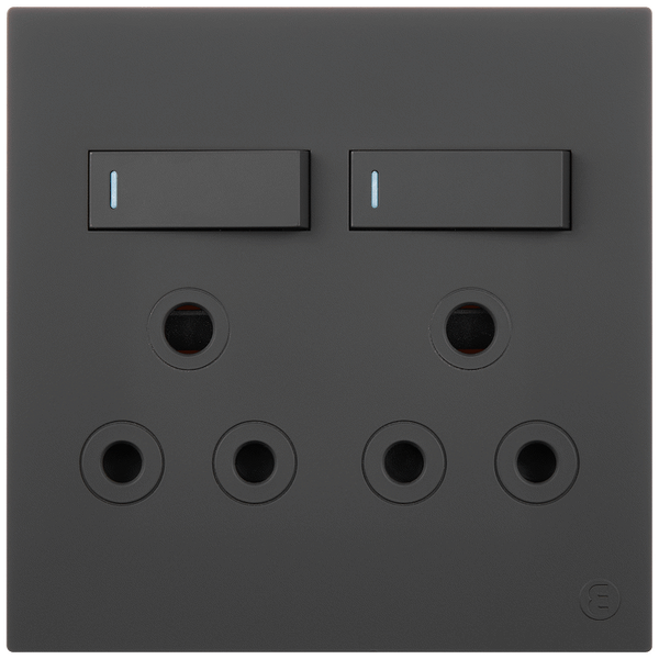 Ellies 2 Way (3 Pin) Single Switch Socket 4x4 (100mmx100mm) -BK