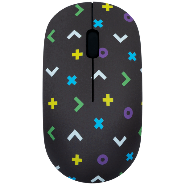 Tag Series 2.4G Wireless Optical Mouse with Nano USB and Type-C Receiver - Black Geo