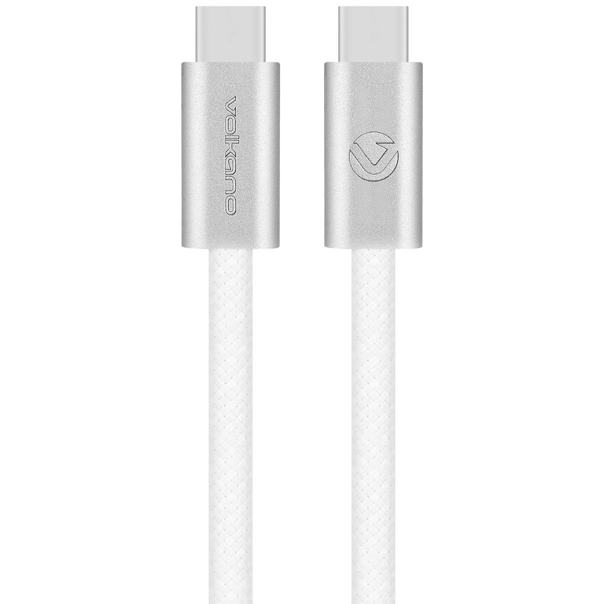 Volkano Weave Series 60w USB C to USB C 1.2m-White