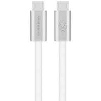 Volkano Weave Series 60w USB C to USB C 1.2m-White
