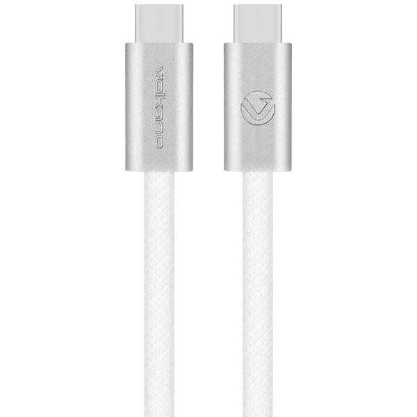 Volkano Weave Series 60w USB C to USB C 1.2m-White