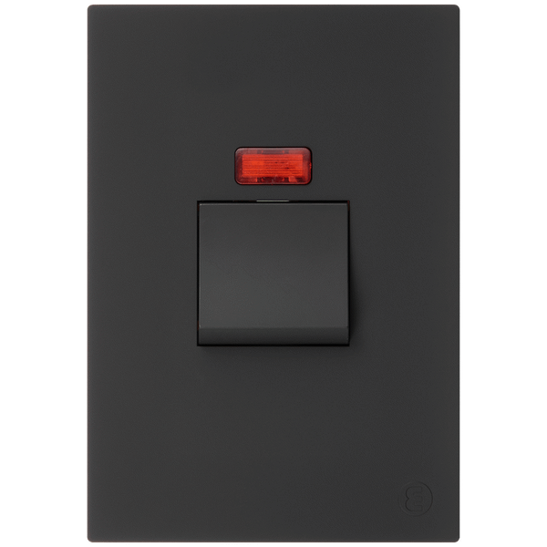 Ellies 32A 2 Pole Isolator Switch with Light 2x4 (60mmx100mm) -BK