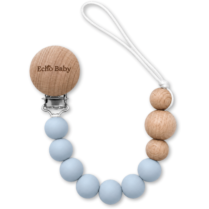 Echo Baby Silicone Dummy Clip - Powder Blue
