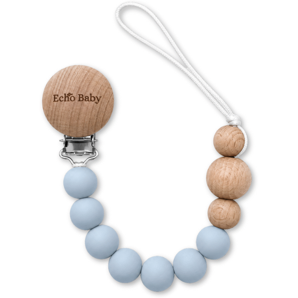 Echo Baby Silicone Dummy Clip - Powder Blue