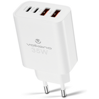 Volkano Quad Series 2x PD USB-C 2x USB-A 3a 35W Wall Charger