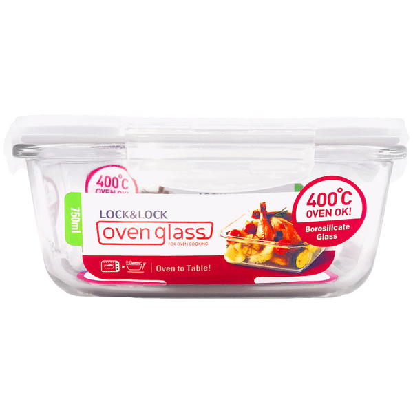 LocknLock Euro Glass container sq. 750ml ( Order in Qty of 4)