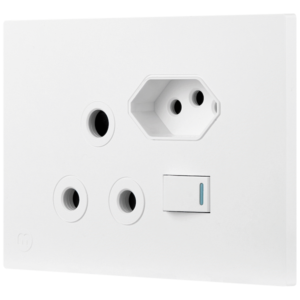 Ellies 2 Way (3 Pin; SANS 164-2) Single Switch Socket 2x4 (60mmx100mm) -WT