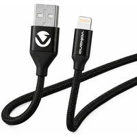 Volkano Weave Series Fabric Braided MFI Lightning Cable 27W 1.2m - Black