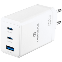 Volkano WattPro Series Triple Port 100W GaN Wall Charger - White