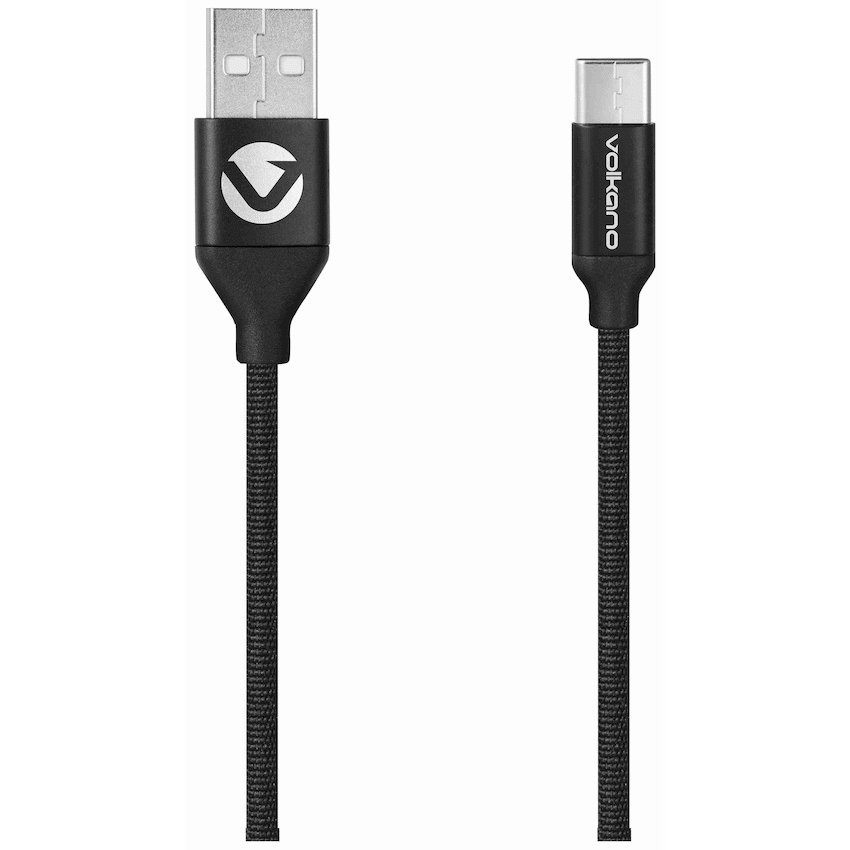 Volkano Weave Series Fabric Braided Micro-USB Cable 3m - Black