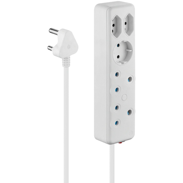 SWITCHED 5 Way Multiplug - White