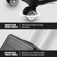 Travelwize Maple ABS 65cm 4-Wheel Spinner Luggage - Black