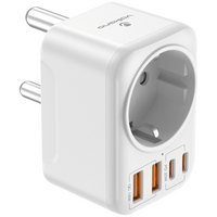 Volkano MultiVolt Series 2x USB-A + 2x USB-C adaptor SA Plug to multi travel socket 20Watt