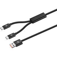 Amplify Linked Series USB to 2 x USB-C Braided Cable 60W 1.2m - Black