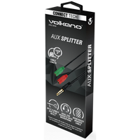 Volkano Unity Series AUX Splitter 4-Pole Plug to 2 AUX Sockets