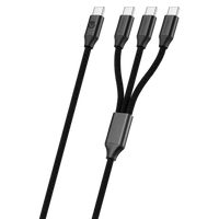 Volkano Weave Series 100w 3-in-1 Charge Cable (3 x Type C) - Black