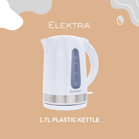 Elektra 1.7l Plastic Kettle - White