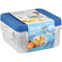LocknLock To Go 2in1 lunch box 1.2lt bl ( Order in Qty of 8)