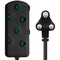 Switched Light Duty Side by Side (SBS) Extension Leads 5m - BK