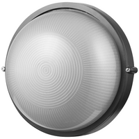 Ellies Illume Series - Large AC Round Bulkhead - Aluminium + Glass - E27 Base -BK