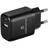 Volkano Volt-C Series Dual USB and USB-C Wall Charger with USB to USB-C Cable Included